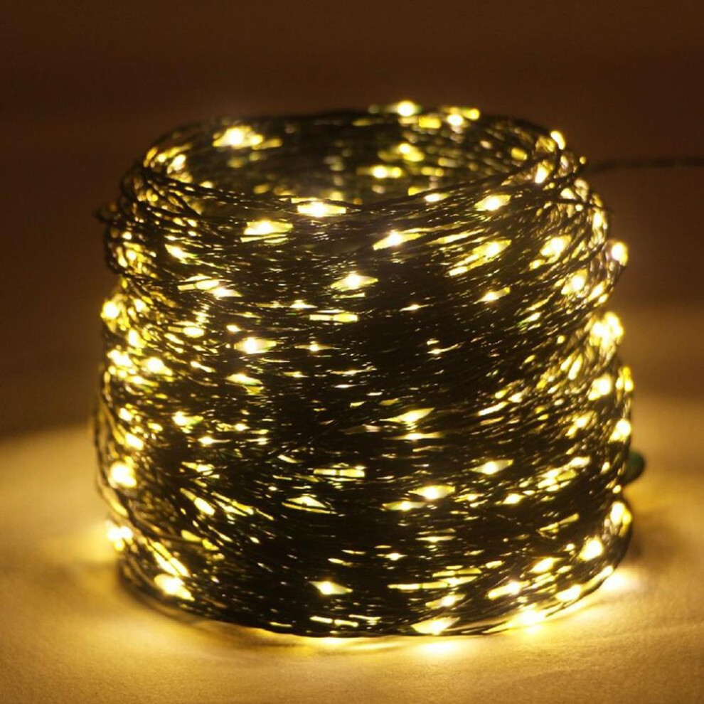 (warm white, 20M 200LED) 10M/50M/200M LED Green Wire String Lights Christmas Fairy Lights Garland With Remote Outdoor Christmas Tree Decor Lights For New Year Party Home Patio