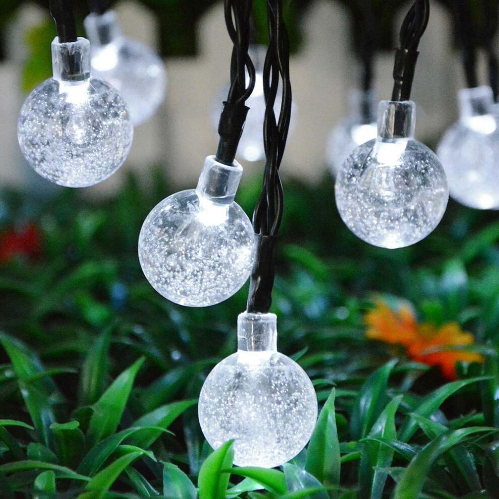 (white, 7M 50LED) Outdoor String Lights 6m 30 Led Solar Bulb Waterproof Solar Power Fairy Light For Patio Party Yard Garden Wedding Landscape Decoration