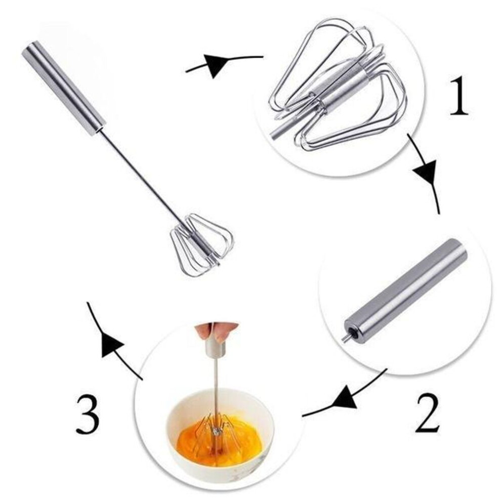 Semi-automatic Stainless Steel Drink Milk Frother Foamer Whisk Mixer Stirrer Egg Beater Kitchen Tool
