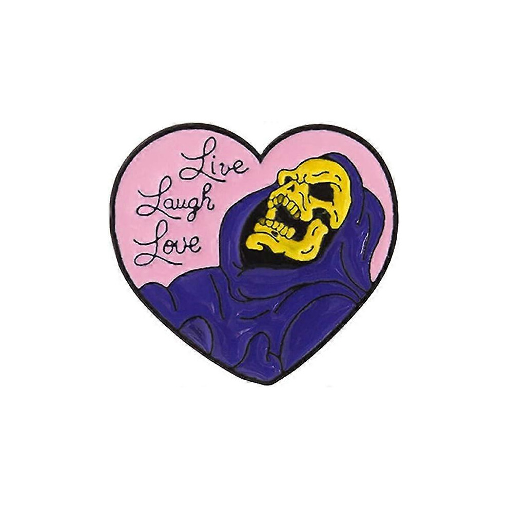 Konhill (As Show, One Size) Cat Pins Aesthetic Enamel Pins Live Laugh Love Brooch Backpack Pins Enamel Brooch Love Skull Wizard Brooch Cowboy Badge Pin