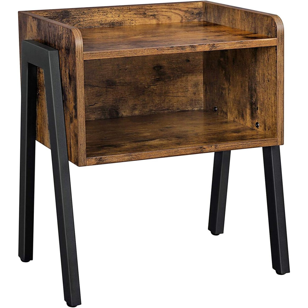(with Open Front Storage Compartment) Nightstand, end, stackable sides, coffee table with open front storage compartments, vintage rustic chic wood look