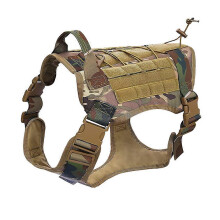 (As show, One size) Tactical Dog Harness No Pull, Reflective Military Dog Harness With Handle, Service Dog Vest For Training-Camouflage Size M