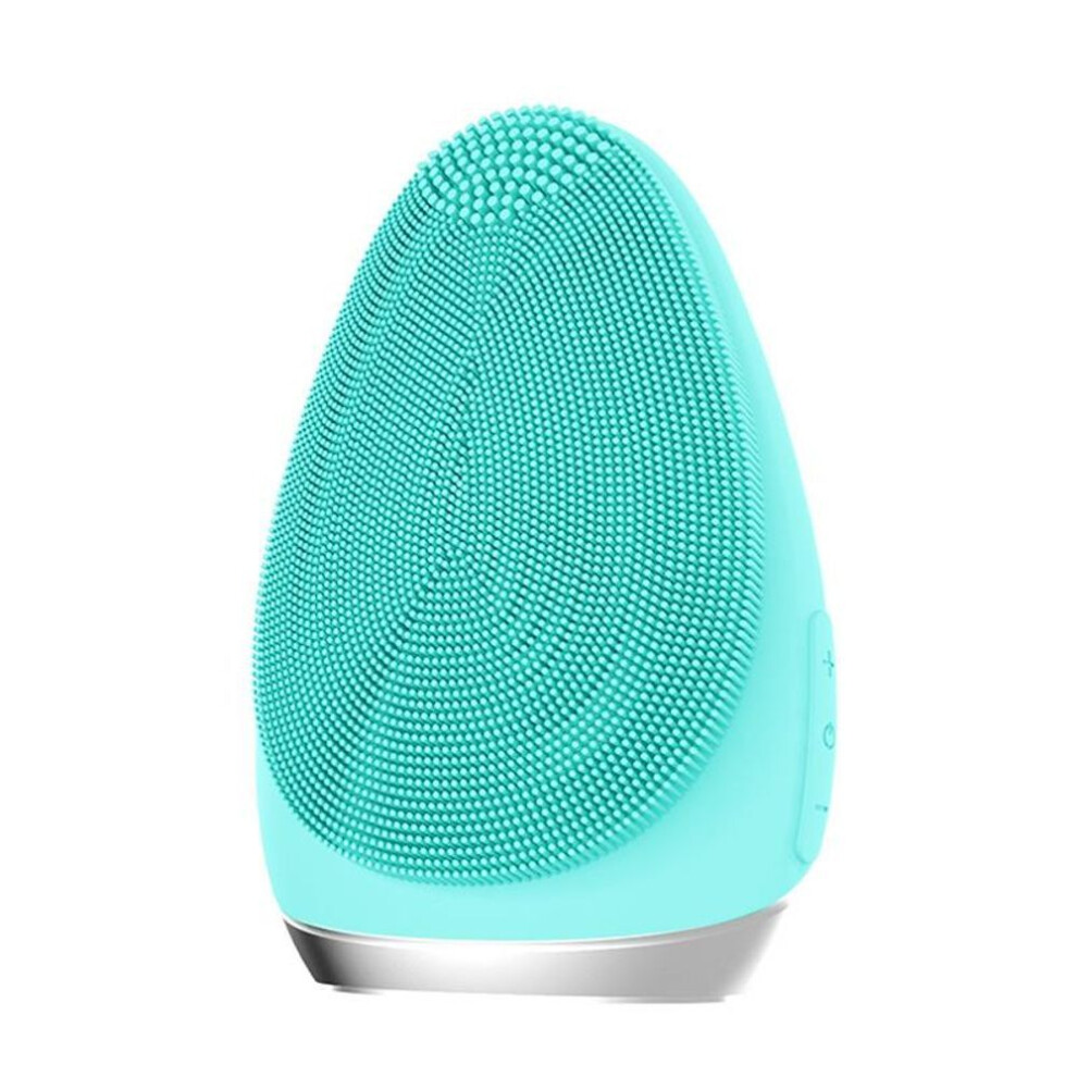 (green) Ultrasonic Electric Facial Vibration Cleansing Face Washing Brush Skin Blackhead Remover Pore Cleaner Usb Rechargeable Massager