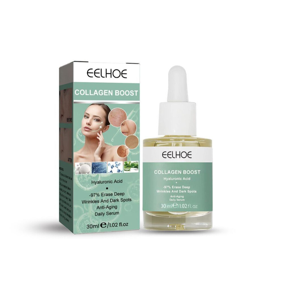 (30ml) EELHOE Anti Aging Collagen Boost Face Serum, Hyaluronic Acid Serum Remover Wrinkle Collagen Lifting Firming Tightens Essence 30ML