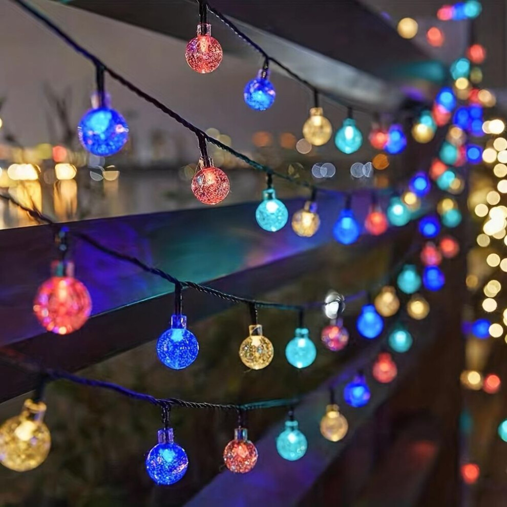 (multicolor, 23Ft/50LED/8Mode) Outdoor, Waterproof Solar Outdoor Lights With 8 Lighting Modes, Solar Globe Lights For Decorations