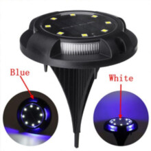 (blue) 12LED Coloful Lighting Solar Power Buried Light Floor Decking Outdoor Garden Lawn Path Lamp