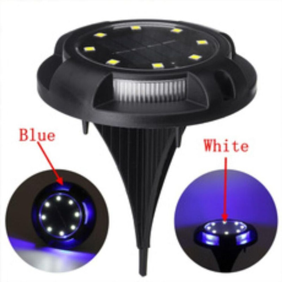 (blue) 12LED Coloful Lighting Solar Power Buried Light  Floor Decking Outdoor Garden Lawn Path Lamp