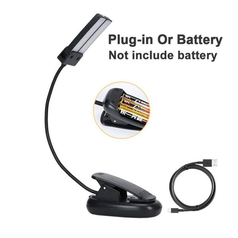 (black) 1 Pcs Book Light Usb Led Lights Clip Reading Light Eye Protection Desk Lamp Books Reading Lamp Adjustable Bedside Light Ysxx