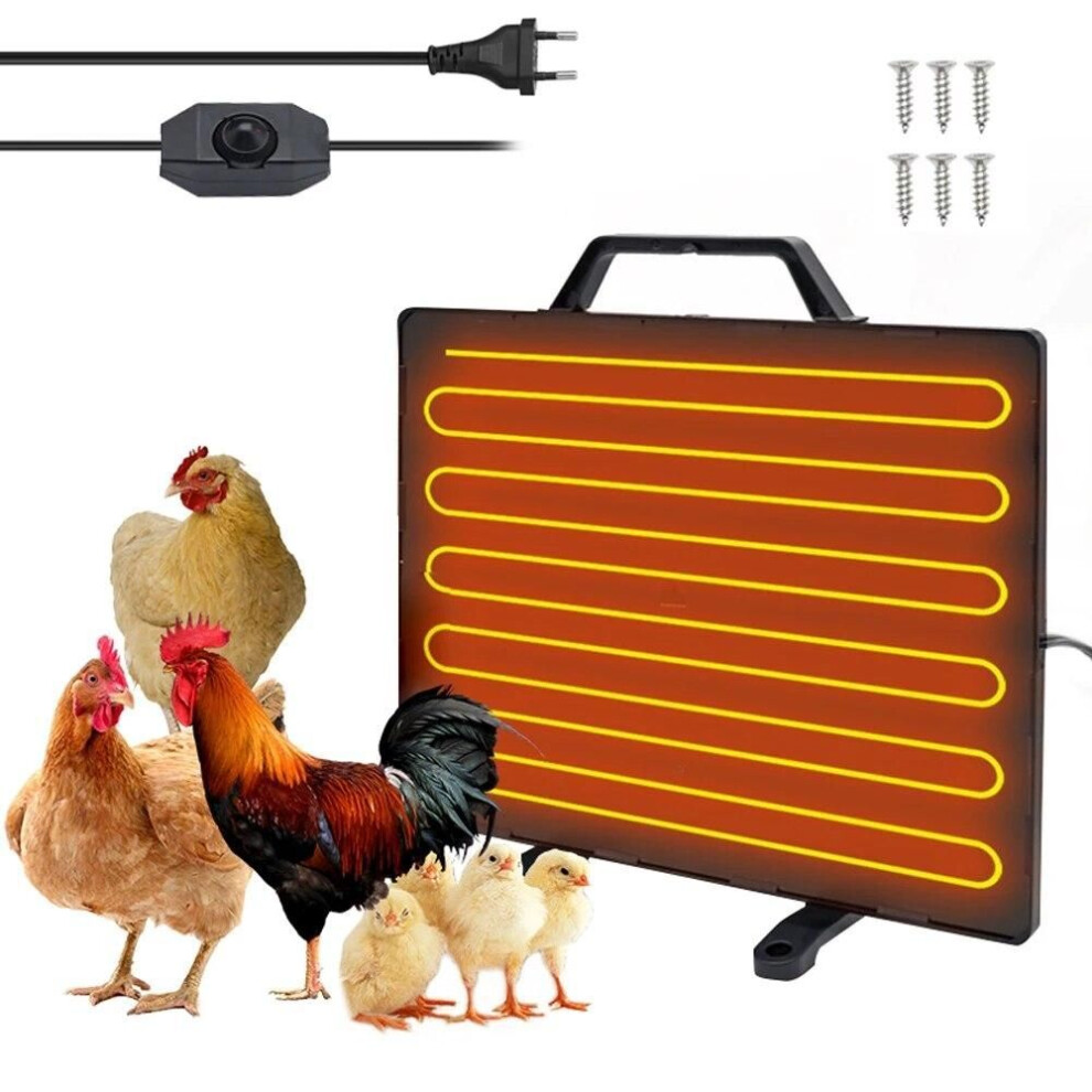 (EU Plug) Thermostatic Chicken Coop Heater 160w Poultry Heating Panel 0-99 Temperature Winter Farm Radiant Heating Board Heating Plate