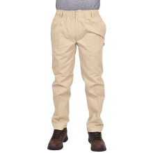 (Beige, 42W x 31L) Mens Trousers Elasticated Waist Work Rugby Pants