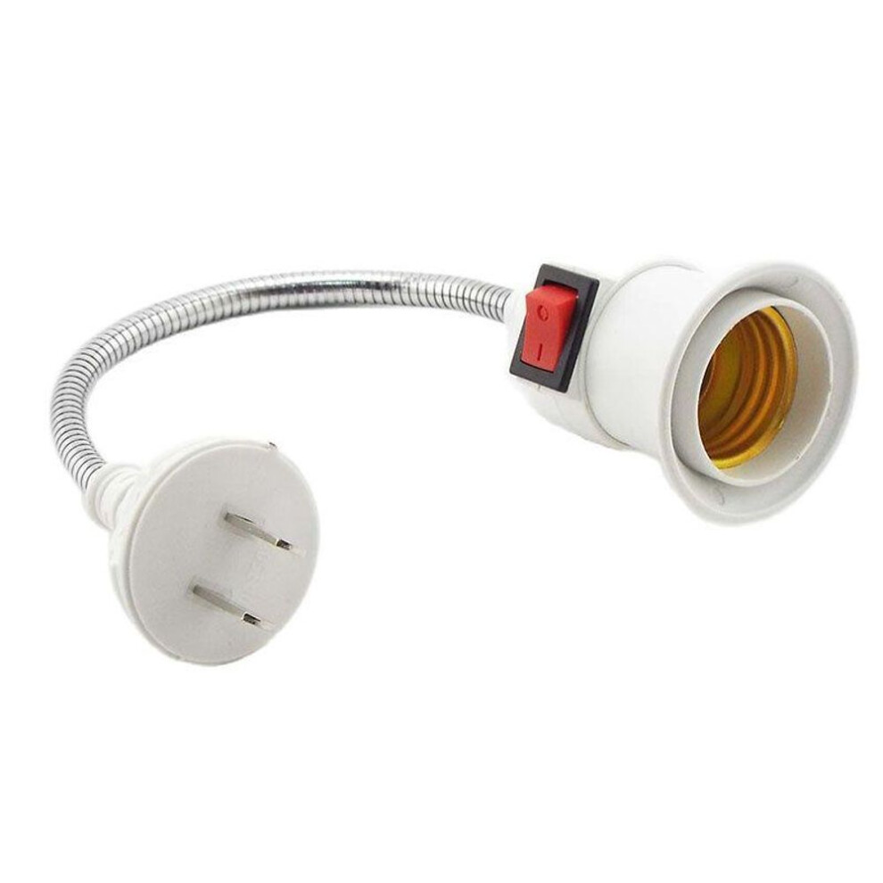 (as the picture, US) 220v Led Lamp Base Holder Light Socket Bulb Power E27 Socket With Switch Eu Us Plug Energy Saving Lampada Table