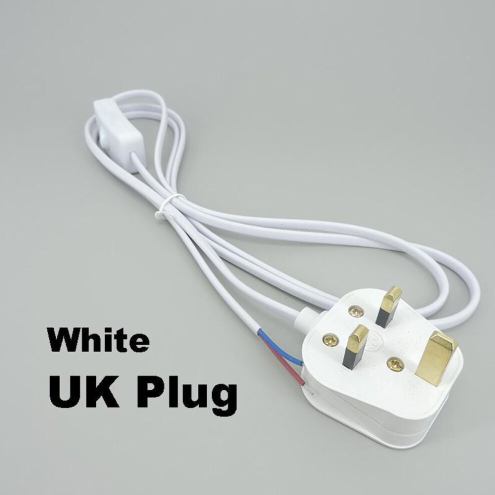 (as the picture, UK PLUG) 1.8m Eclectic 110v-200v Ac Power Supply Cable Extension Cord Adapter 303 On/off Switch For Led Light Bulb Tube