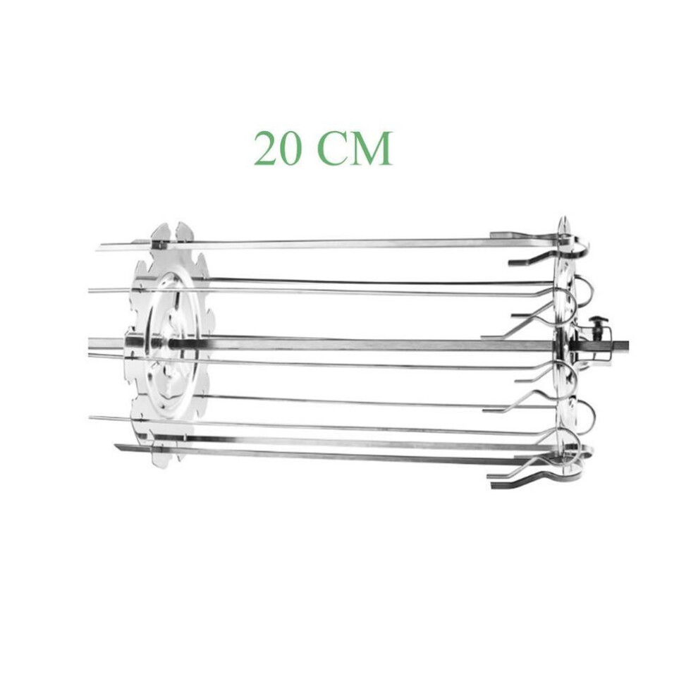 (20cm) 304 Stainless Steel Rotating Grill Barbecue Lamb Skewers Grill Electric Oven Accessories