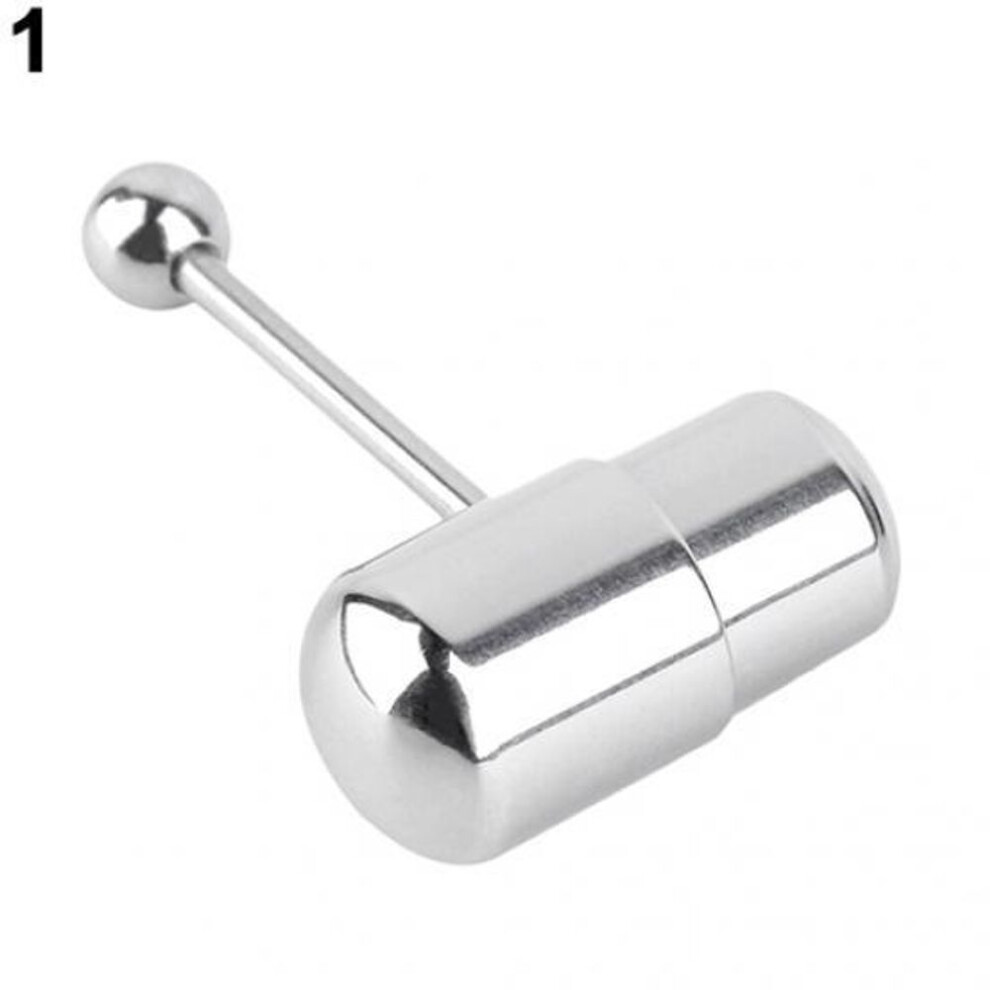 (silver) 1pc Cool Vibrating Barbell Tongue Rings Bars Piercing Stainless Steel Body Jewelry