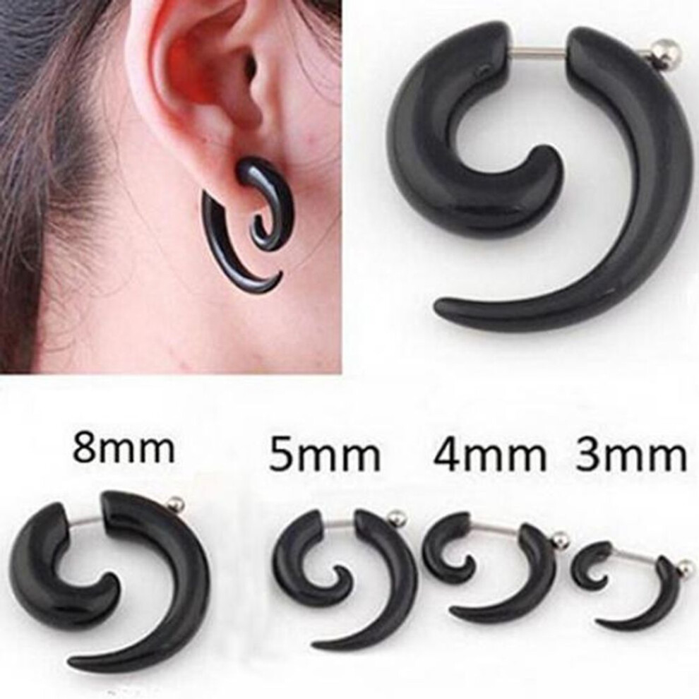 (4 mm) Fashion Unisex Spiral Fake Ear Plug Flesh Plugs Ear Piercing Body Jewelry Earrings