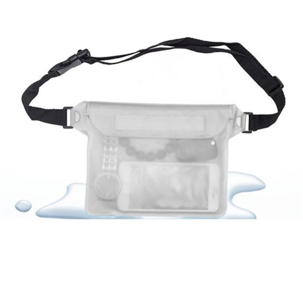 (white) Waterproof Diving Swimming Bag Underwater Transparent Shoulder Waist Bag Small Bag Pocket Bag Phone Bag