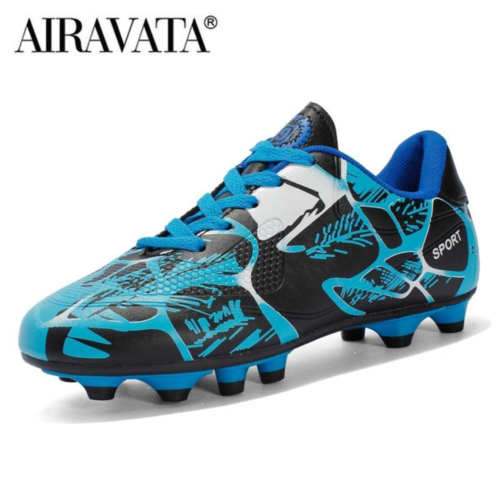 (blue, 40) Size 31-43 Outdoor Men Boys Soccer Shoes FG Football Boots Kids Cleats Training Sport Sneakers