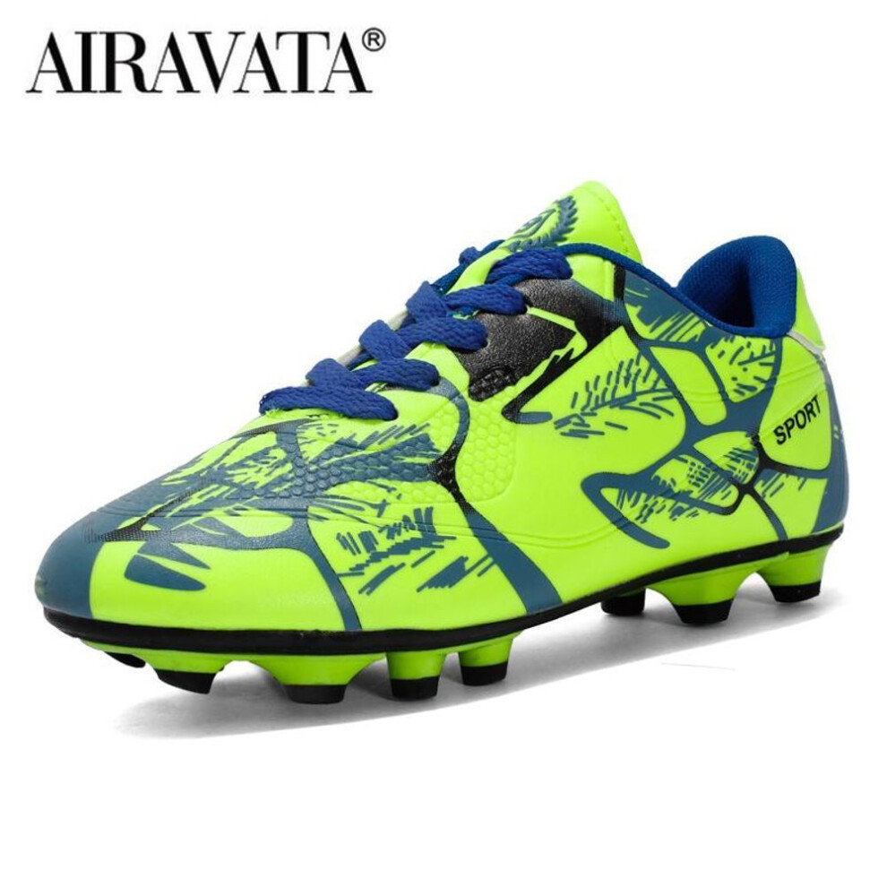(green, 43) Size 31-43 Outdoor Men Boys Soccer Shoes FG Football Boots Kids Cleats Training Sport Sneakers