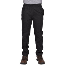 (Black, 32W x 27L) Mens Trousers Elasticated Waist Work Rugby Pants