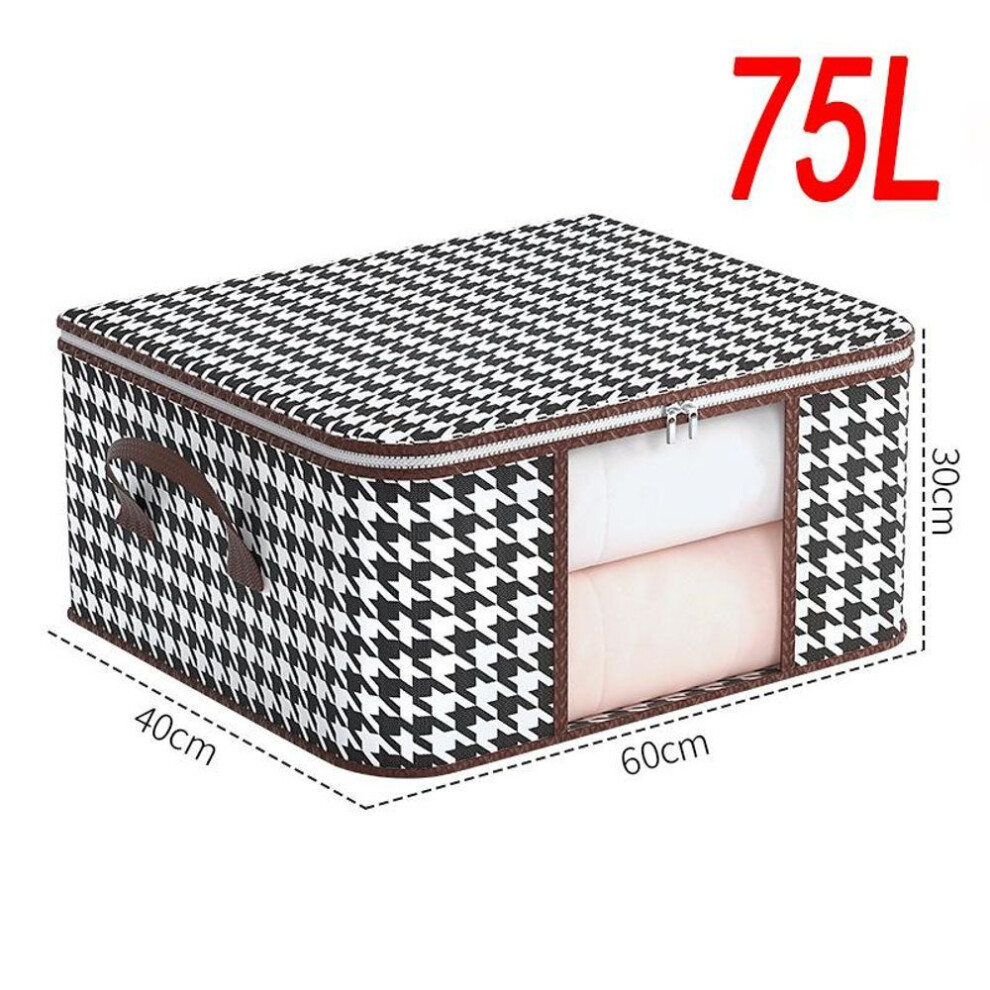 (75L) Quilt Clothes Storage Bag Large Portable Wardrobe Organizer Quilt Clothes Storage Bag Waterproof Household Clothes Organizer