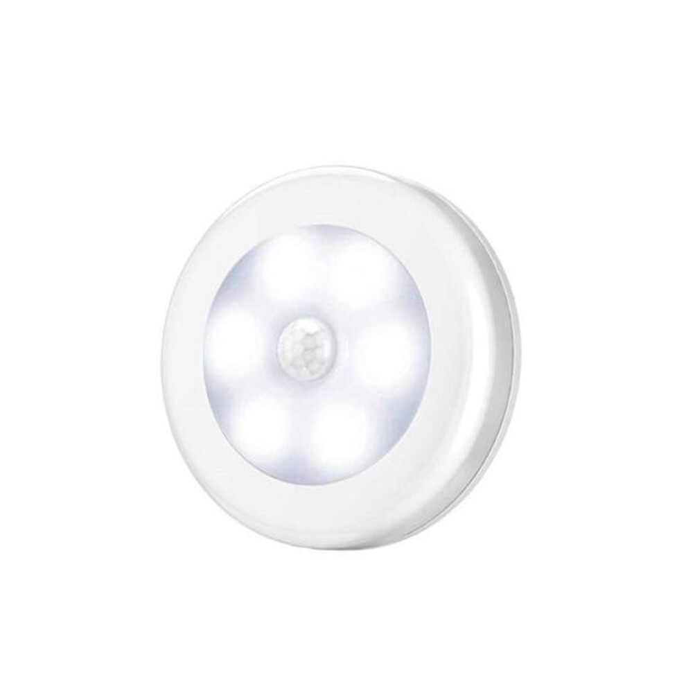 (white) Wireless Round Motion Sensor Led Night Light Battery Powered Cabinet Night Lamp Bedside Lights For Bedroom Home Closet Lighting
