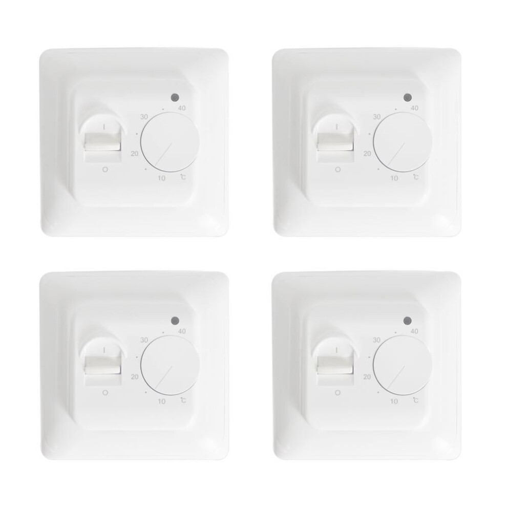 (4pcs thermostat) 2/3/4pcs Wall Thermostats For Electric Underfloor Heating Manual Room Thermostat Knob Temperature Regulation Heating Control