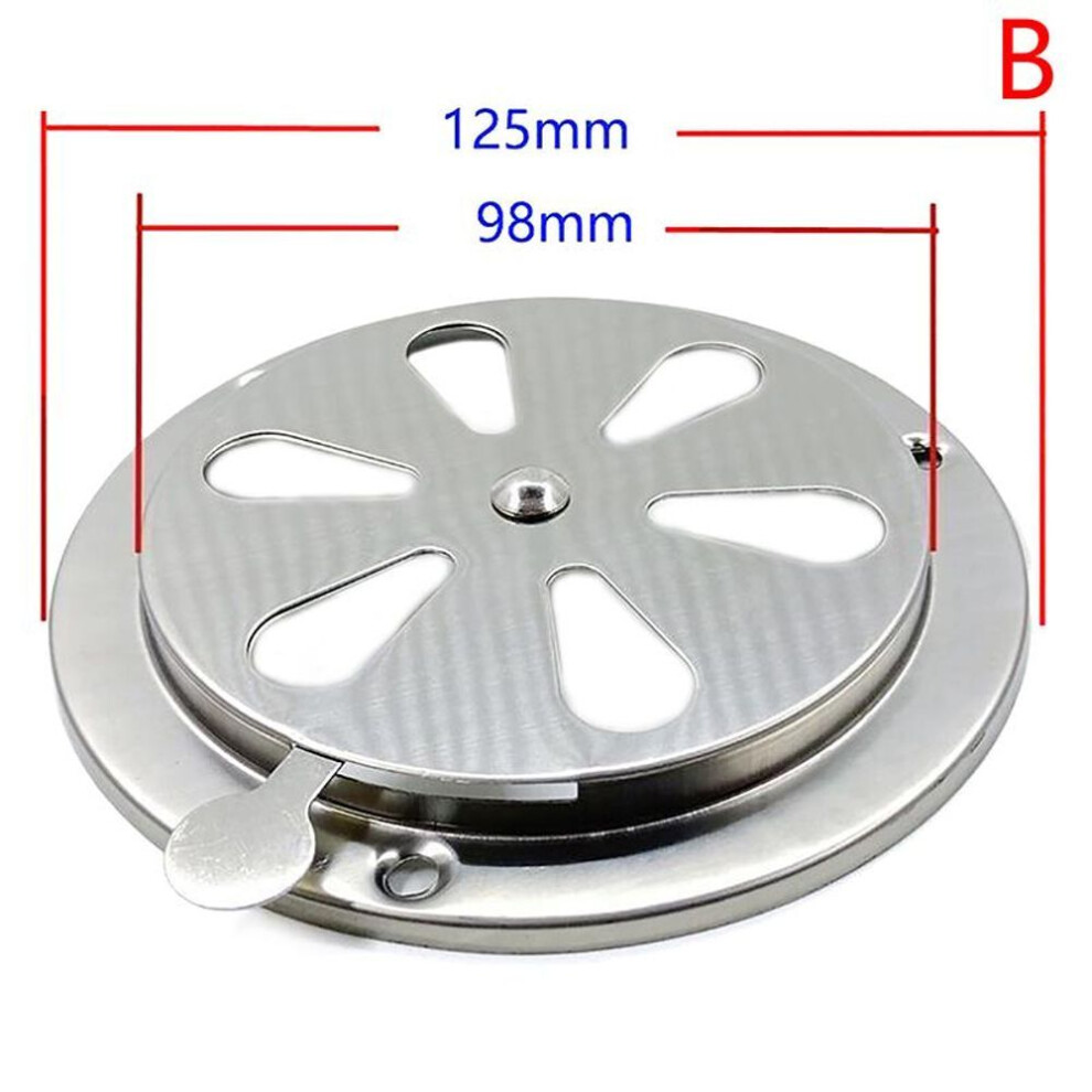 (125MM) 95/125mm Adjustable Air Vent Grille Round Ducting Ventilation Grilles Cover Bbq Grill Smoker Exhaust Vent Stove