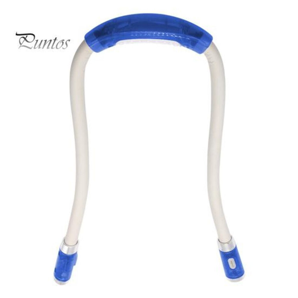 (blue) Hanging Neck Reading Light Neck Light Hands Free Flexible Lightweight Comfortable Wear Rechargeable 3 Modes Reading Lights Repairing Knitting