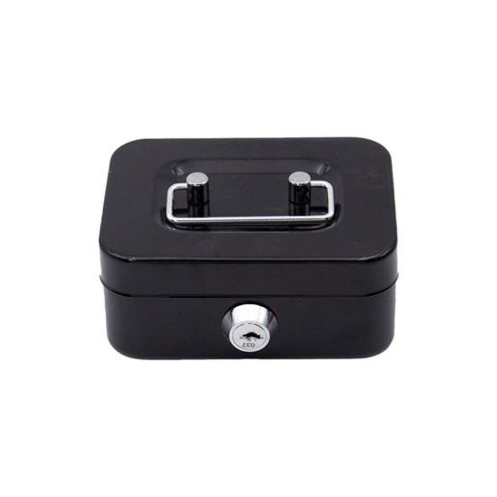 (black) Piggy Bank with Lock And Key Portable Lockable Mini Cash Box Money Bank Security Lock Safe Case Coin Box Changes Storage Container