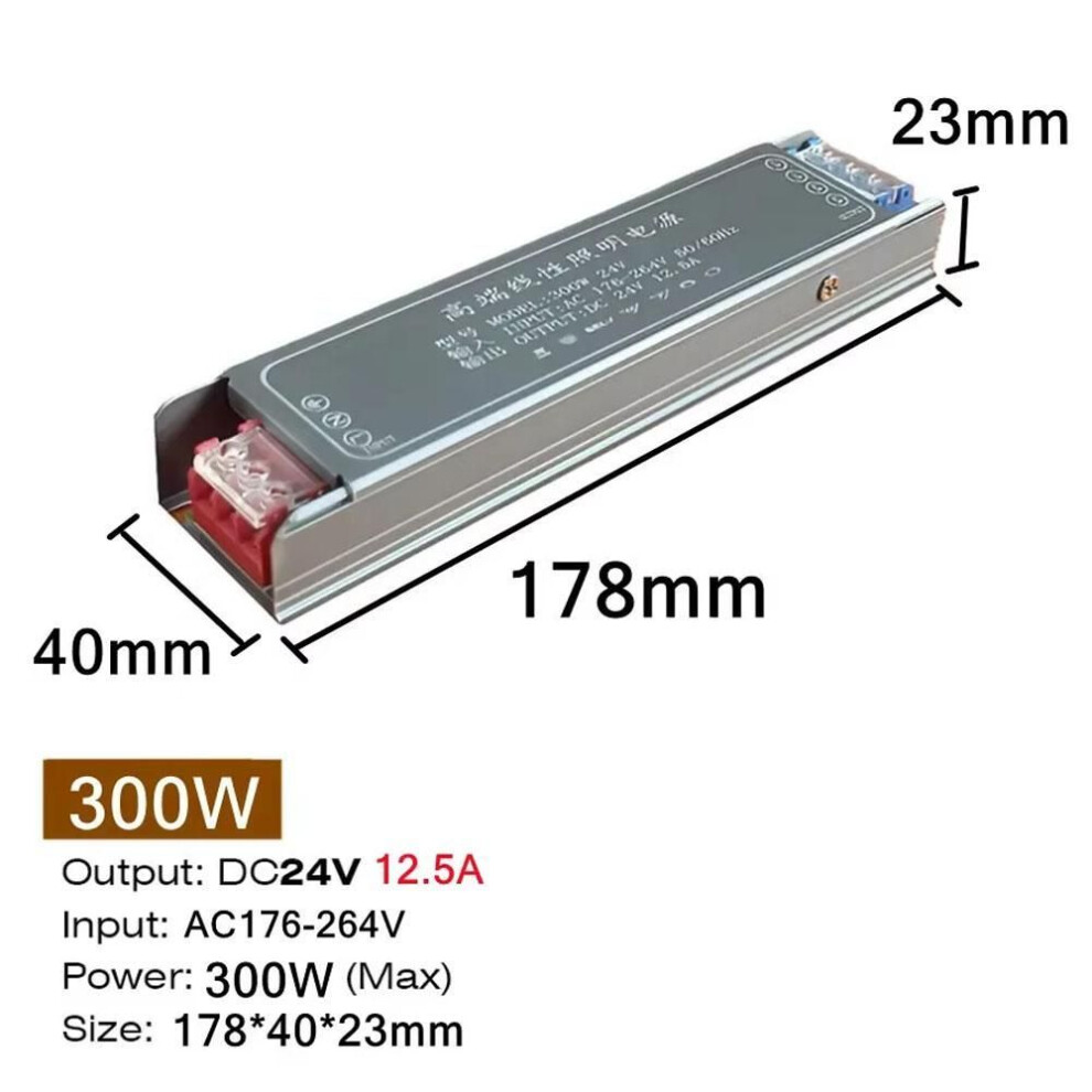 (24V 300W) Dc 12v 24v Switching Power Supply Ac176-264v Mute Lighting Transformers 60w 100w 200w 300w 400w Led Light Driver Power Adapter
