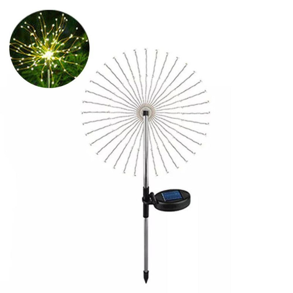 (warm white, 1PCS-150LED) 150led Solar Garden Lights Outdoor Solar Firework Lights Solar  Lights Copper Wire Stake Landscape Lights For Pathway Backyard Christmas Decoration