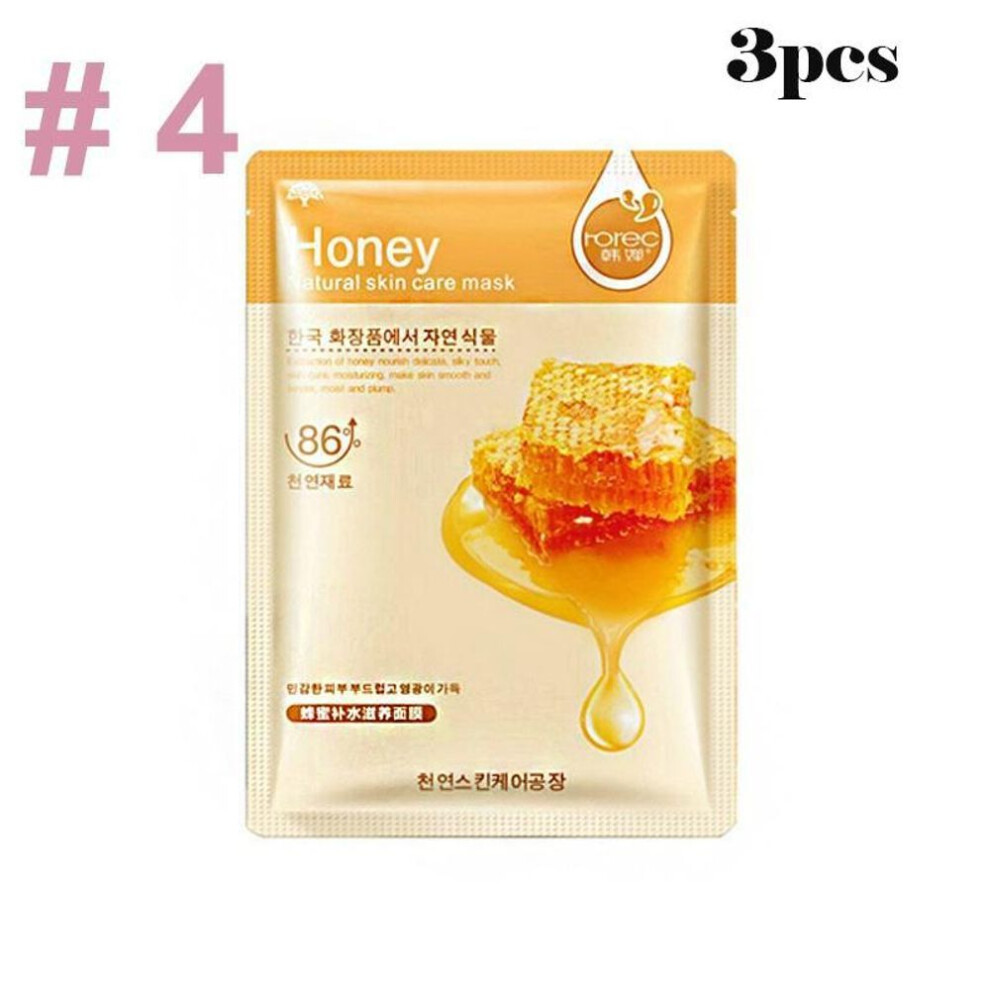 (as the picture, 4-3pcs) Skin Care Fruit Face Mask Moisturizing Deep Nourish Brighten Moisturizing Facial Mask Hyaluronic