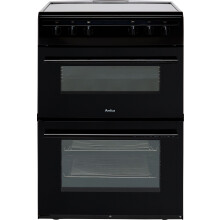 Amica AFC6520BL 60cm Electric Cooker with Ceramic Hob – Black, 67L Main Fan Oven, Conventional Oven with Grill, Easy-Clean Enamel, A/A Energy Rated