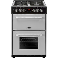 Belling Farmhouse 60DF 60cm Dual Fuel Mini Range Cooker - Silver - A/A Rated
