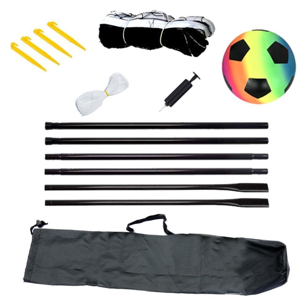 (football net set) Beach Volleyball Net Football Net Badminton Net With Stand Package Bag For Backyard Outdoor Portable