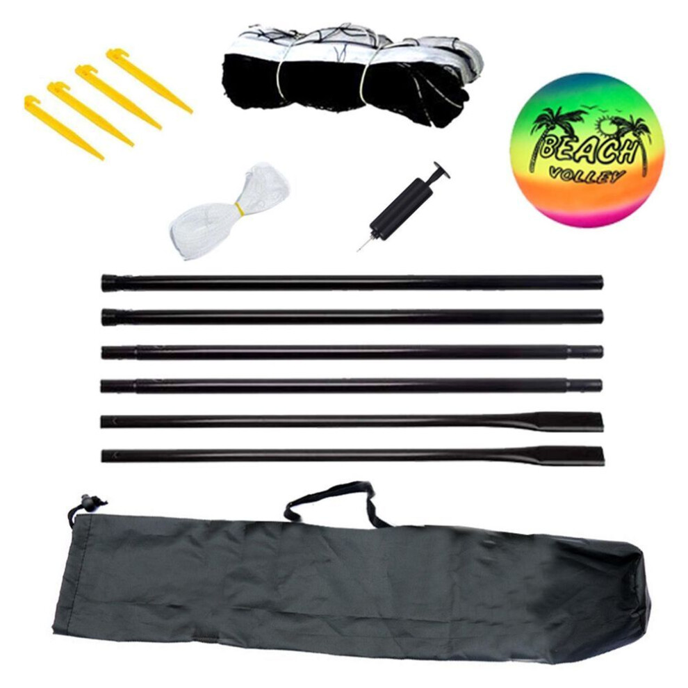 (beach volleyball net set) Beach Volleyball Net Football Net Badminton Net With Stand Package Bag For Backyard Outdoor Portable