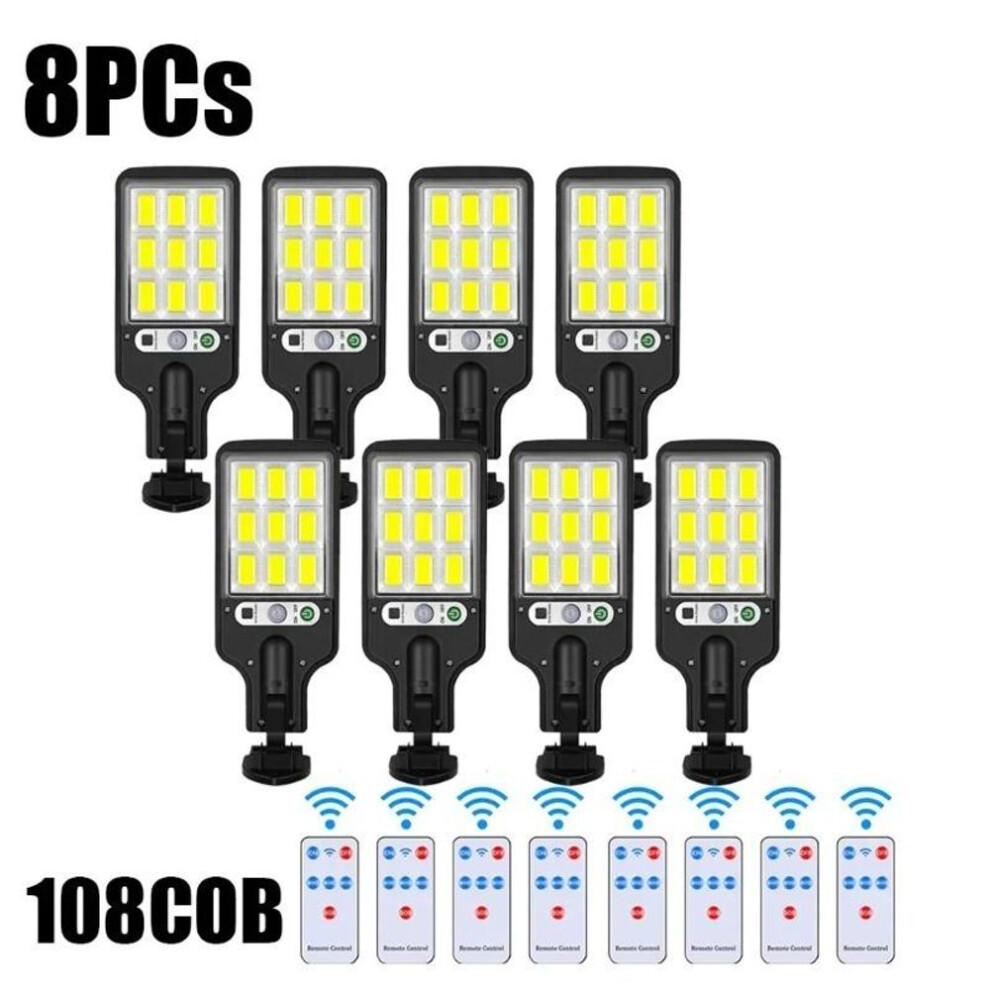 (8pcs) 8pcs 108 Cob Solar Lights Outdoor With 3 Mode Waterproof Motion Sensor Security Lighting Wall Street Lamp For Garden Patio Path