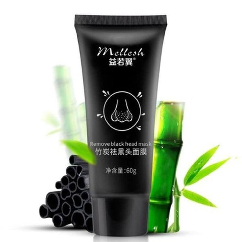 (as the picture, 60g) Nose Blackhead Remover Mask Bamboo Charcoal Mud Pore Cleaner Deep Cleaning Peel Acne Mask Skin Care