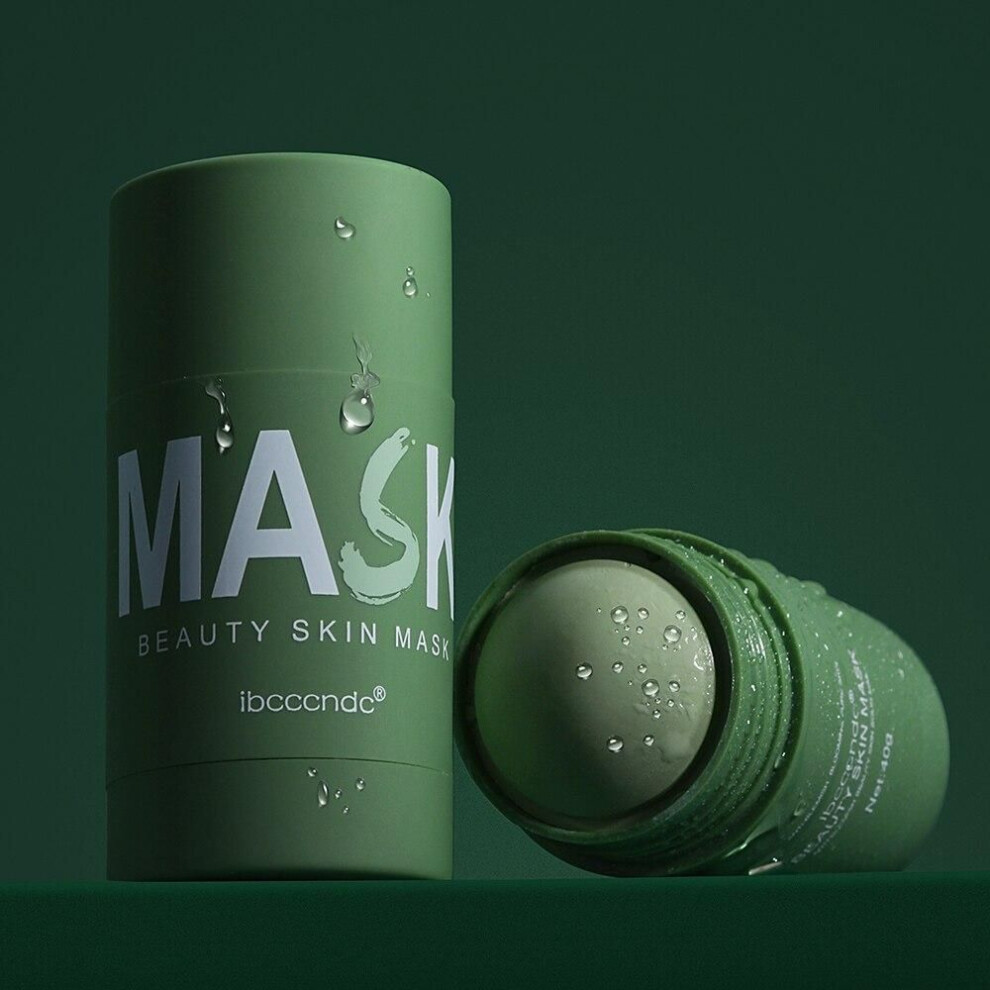 (as the picture, 40g) Green Tea Extract Mud Mask 40g For Face Blackheads Acne Remover Oil Control Gentle Facial Cleansing Solid Mask Natural