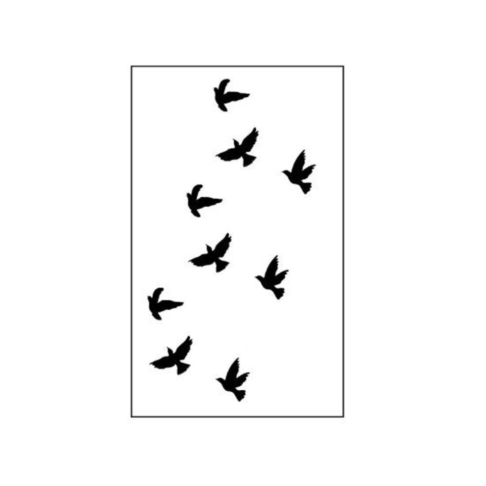 (Swallow) Flying Black Temporary Tattoos Bird Removable Tattoo Transferable Tattoos Body Art Waterproof Sexy Transfer Sticker Unisex