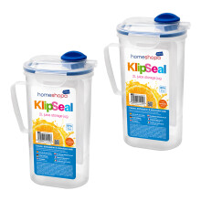 (2 Pack) Water Jug Pitcher 2 Litre Clip Lock Lid Leak Proof