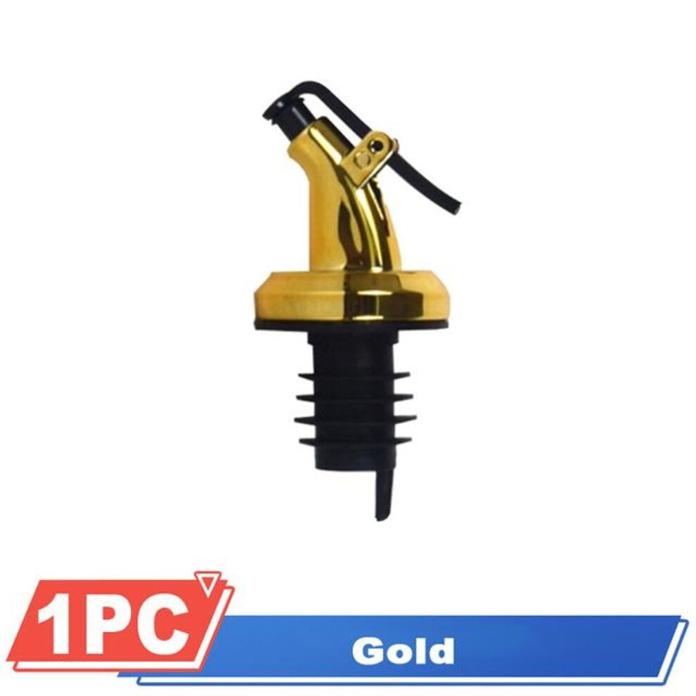 (gold, 1Pcs) 3pcs Oil Bottle Stopper Cap Dispenser Sprayer Lock Wine Pourer Sauce Nozzle Liquor Leak-proof Plug Bottle Stopper Kitchen Tool