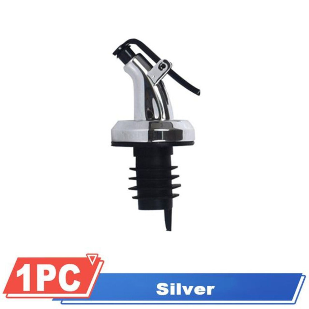 (silver, 1Pcs) 3pcs Oil Bottle Stopper Cap Dispenser Sprayer Lock Wine Pourer Sauce Nozzle Liquor Leak-proof Plug Bottle Stopper Kitchen Tool