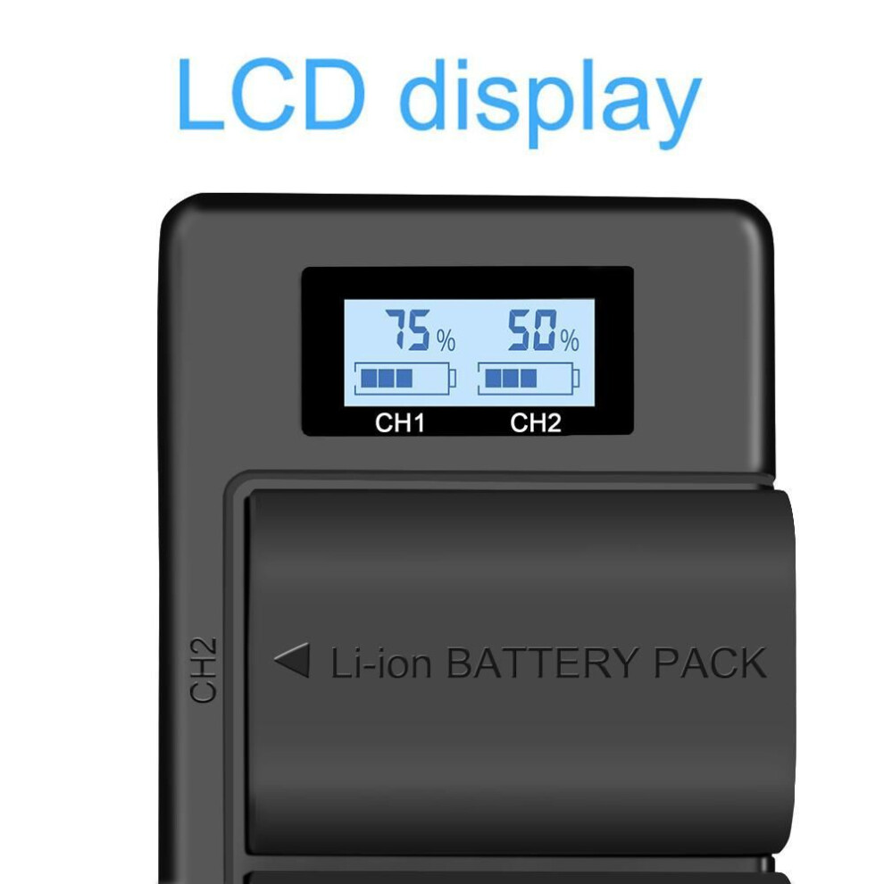 (black) Palo Lp-e6 Lcd Display Digetal Camera Battery Charger Usb 2 Slot Lp E6 Charger For Canon Eos 5d 6d 7d Mark Iv Iii 80d Bateria