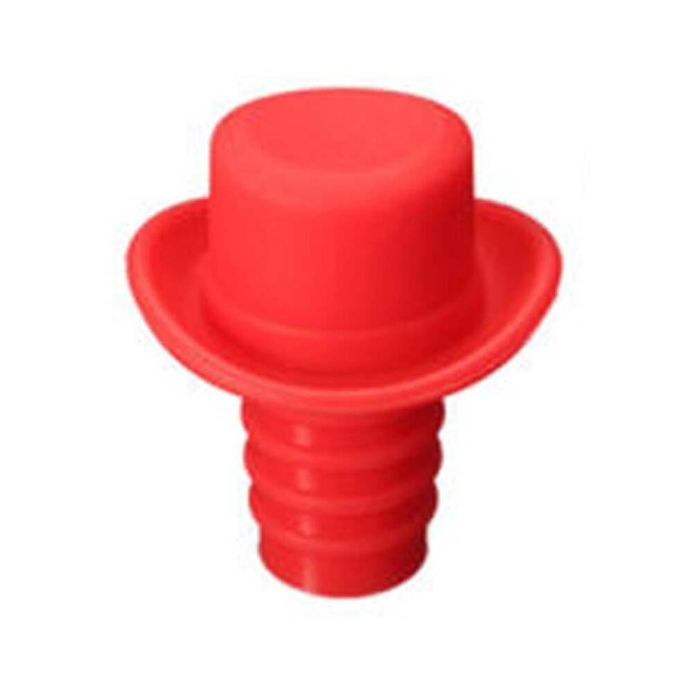 (burgundy) 1pc Silicone Bottle Stopper For Bottles Cap Wine Cork Wine Pourer Stopper Silicone Caps Cute Top Hat Fresh-keeping Gel Cork Bar