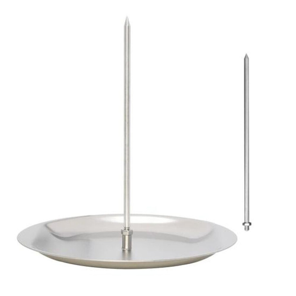 (silver) Al Pastor Skewer Vertical Skewer For Tacos Kebabs With 2 Removable Spikes 8 Inch Shawarma Rack Moisture Retaining Grill Pan Bbq Grilling Accessory