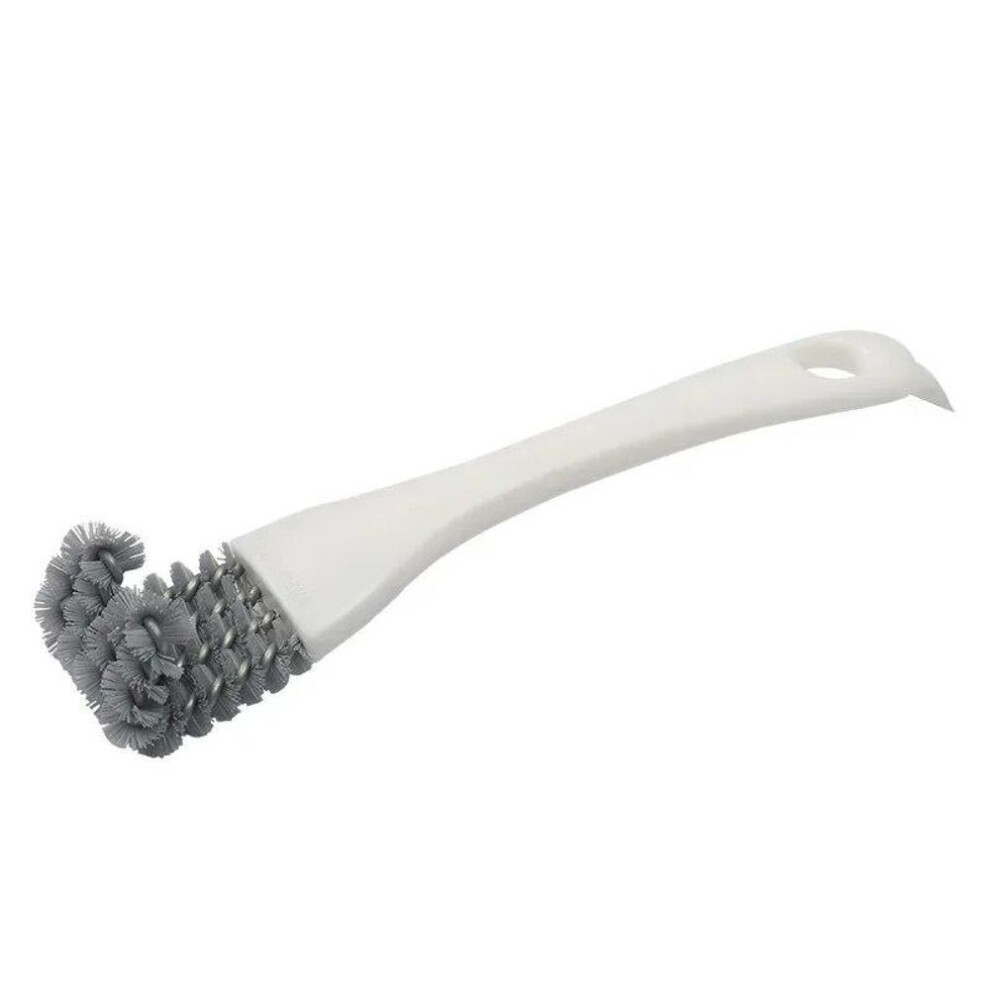 (white) 2 In 1 Bbq Grill Barbecue Cleaning Brush V-shaped Hooked Brush Scraper Multifunctional Grill Net Oven Baking Tray Kitchen Gadget