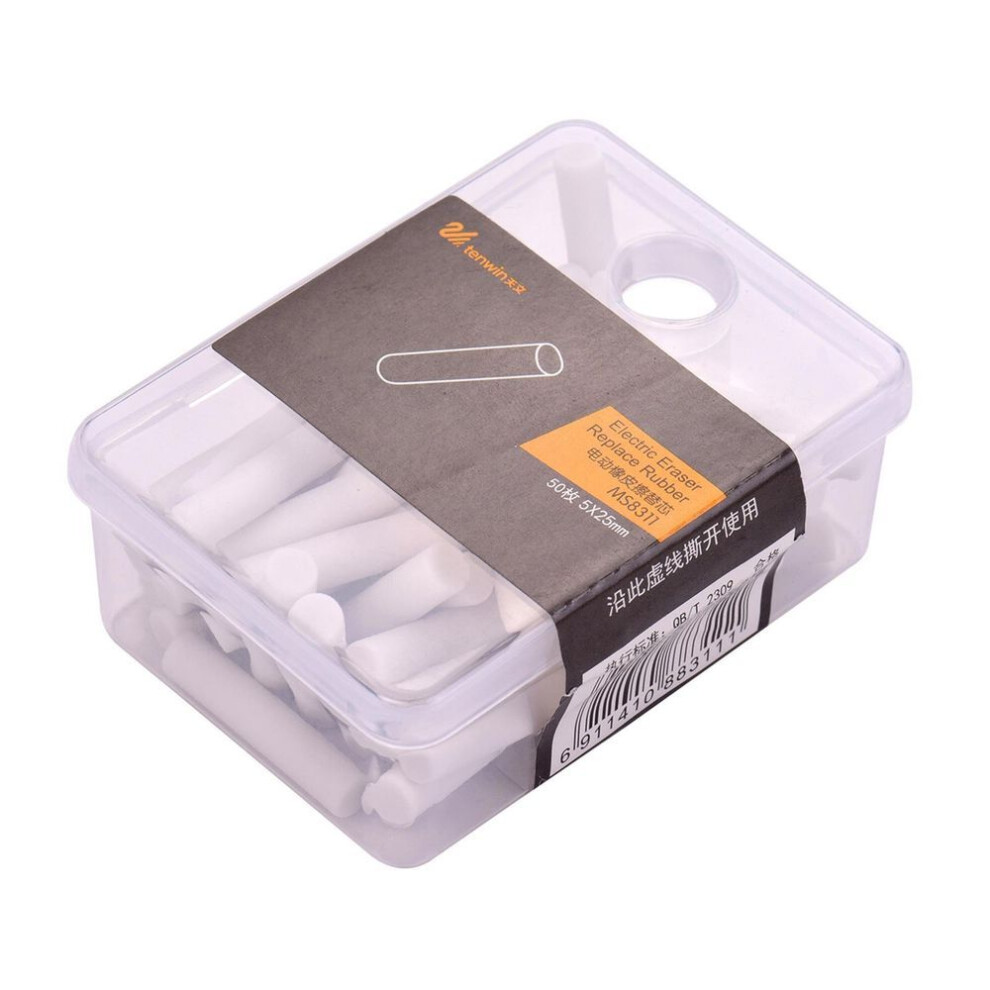 (50pcs Big) Tenwin Portable Electric Eraser Refills Eraser Refills Replaceable Rubbers