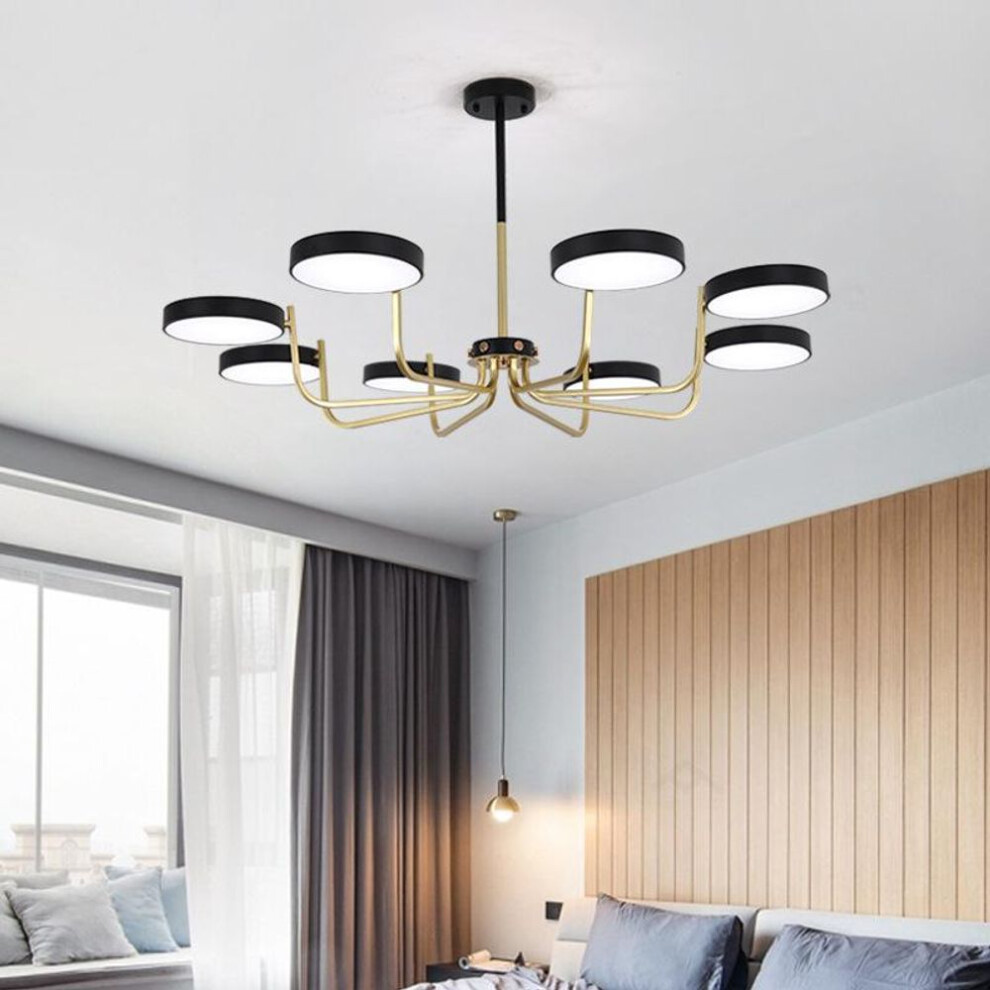 (black, 8 heads) Nordic Minimalist Home Dining Room Lamp Living Room Lamp Creative Personality Bedroom Lamp Light Luxury Lamp