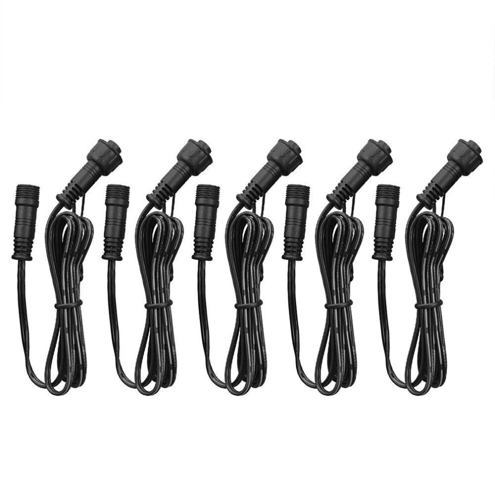 (black) 5pcs Extension Cable Wire For Deck Light 1m/39.4in Length 2 Pin Extension Cord Ip67 Waterproof With